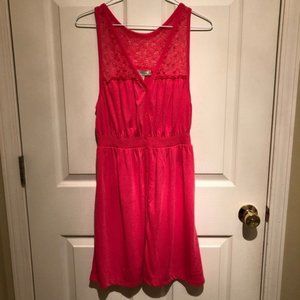 NWT Arizona neon coral pink sleeveless dress Med